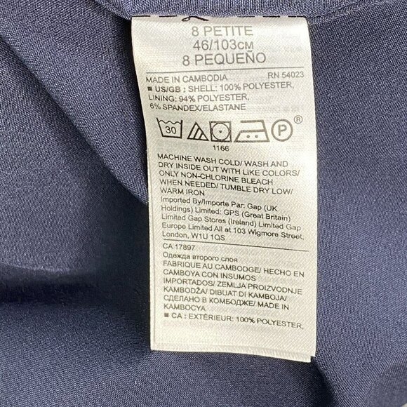 Banana Republic Dress Womens 8P Navy Shift Circle Lace Overlay Preppy Pockets - Picture 15 of 16
